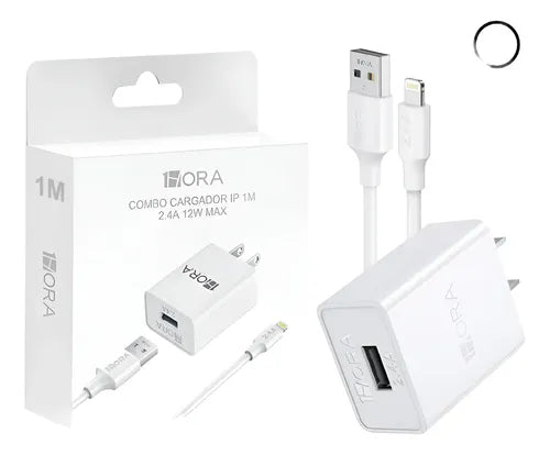 Cargador ORA 12W Cable USB-Lightning 2.4A