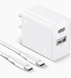 Cargador Doble Puerto USB C Y USB A 20 W Y Cable